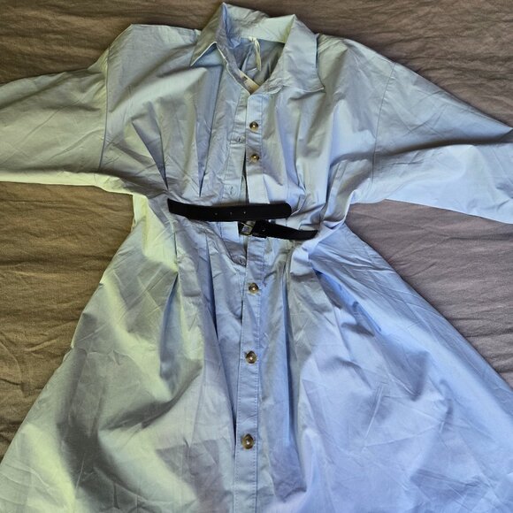 Anthropologie Blue Button-Front Dress – Size S (US 4) - Picture 1 of 7